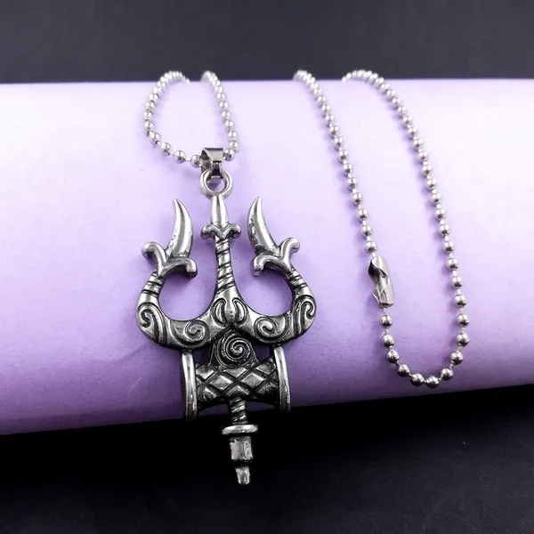 Oxidised_Silver_Damaru_Trishul_Locket_For_Men_And_Women