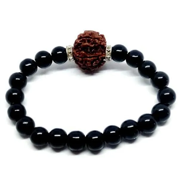 Certified_Black_Tourmaline_Bracelet_With_5_Mukhi_Face_Nepal_Rudraksha_Energized_Black_Tourmaline_Bracelet_Aaa_Quality_8Mm_Beads_Size_Unisex