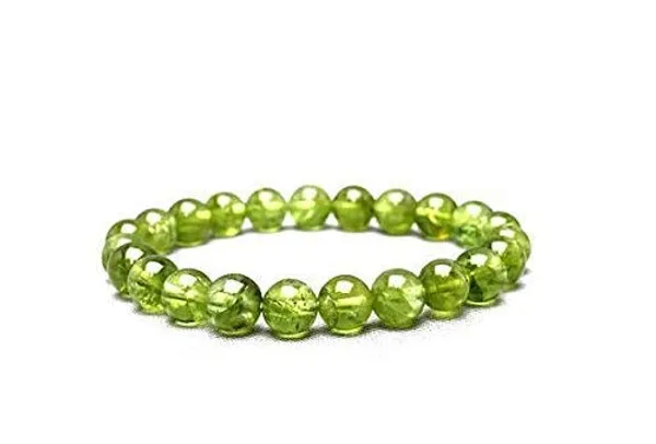 Natural_Peridot_Bracelet_8Mm_Beads_Unisex_Green