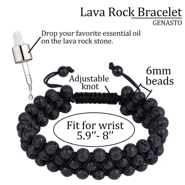 Natural_Certified_Lava_Rock_Bracelet_6Mm_Beads_Size_Lava_Triple_Layer_Unisex_Bracelet