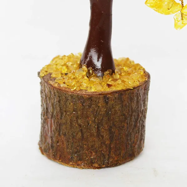 100_Beads_Natural_Citrine_Vastu_Crystal_Stone_Tree_Showpiece_With_Golden_Strings_Height_6_Inches