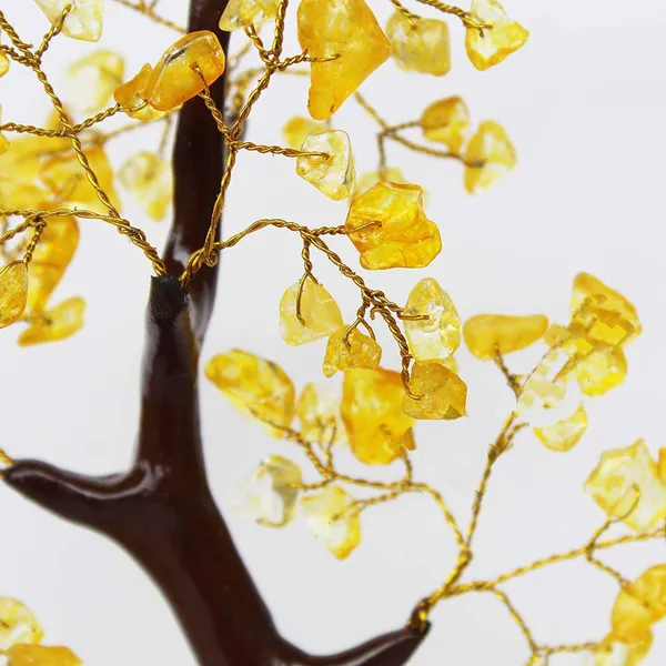 100_Beads_Natural_Citrine_Vastu_Crystal_Stone_Tree_Showpiece_With_Golden_Strings_Height_6_Inches