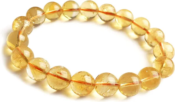 10Mm_Natural_Citrine_Yellow_Gemstone_Round_Beads_Men_Women_Bracelet_Wealthy_Love_New_Gift_Bracelet