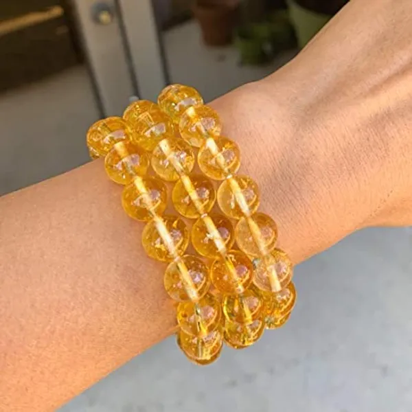 10Mm_Natural_Citrine_Yellow_Gemstone_Round_Beads_Men_Women_Bracelet_Wealthy_Love_New_Gift_Bracelet