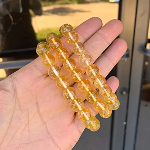 10Mm_Natural_Citrine_Yellow_Gemstone_Round_Beads_Men_Women_Bracelet_Wealthy_Love_New_Gift_Bracelet