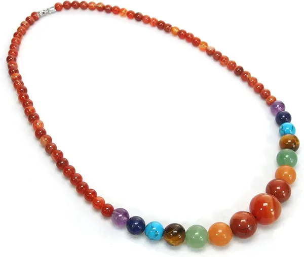 7_Chakra_Stones_Beads_Necklace_Gemstone_Pendant_Energy_Healing_Crystal_Necklace_For_Women_Girl_20_Inches_Gift