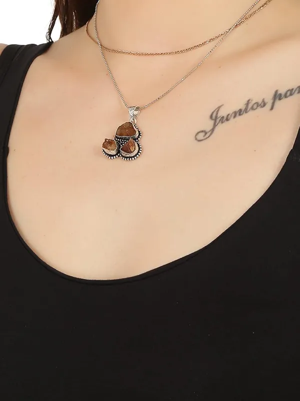 Natural_Citrine_Triple_Stone_Pendant_Unisex_Pendant_925_Solid_Sterling_Silver