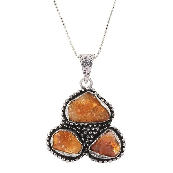 Natural_Citrine_Triple_Stone_Pendant_Unisex_Pendant_925_Solid_Sterling_Silver