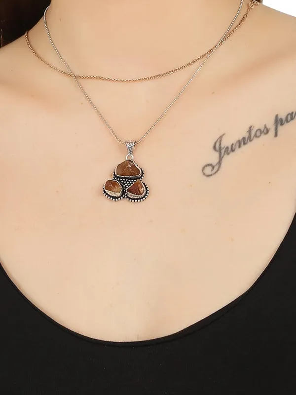 Natural_Citrine_Triple_Stone_Pendant_Unisex_Pendant_925_Solid_Sterling_Silver