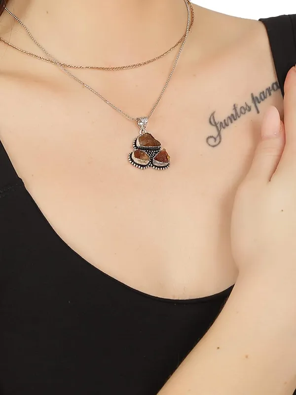 Natural_Citrine_Triple_Stone_Pendant_Unisex_Pendant_925_Solid_Sterling_Silver