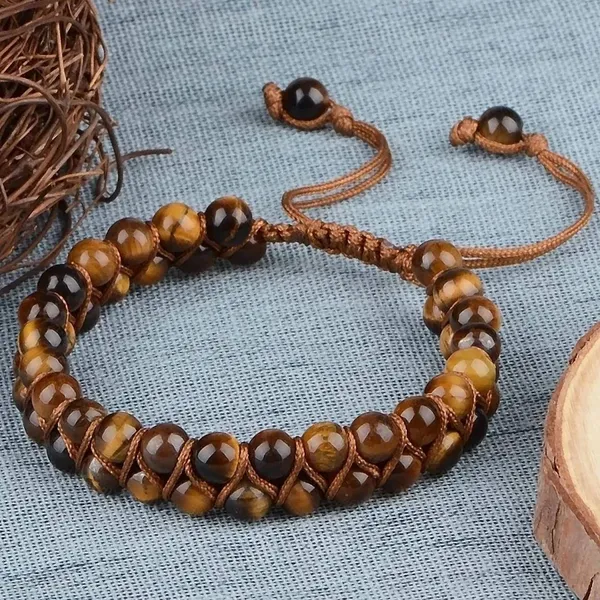 Natural_Garnet_Bracelet_Double_Layer_6Mm_Beads_Size_Unisex_Bracelet