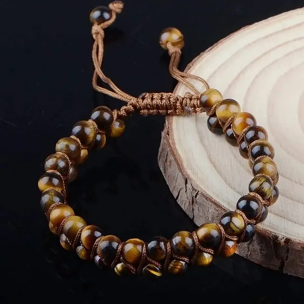 Natural_Garnet_Bracelet_Double_Layer_6Mm_Beads_Size_Unisex_Bracelet
