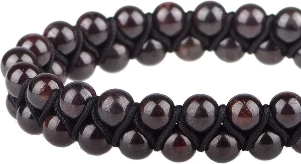 Natural_Garnet_Bracelet_Double_Layer_6Mm_Beads_Size_Unisex_Bracelet