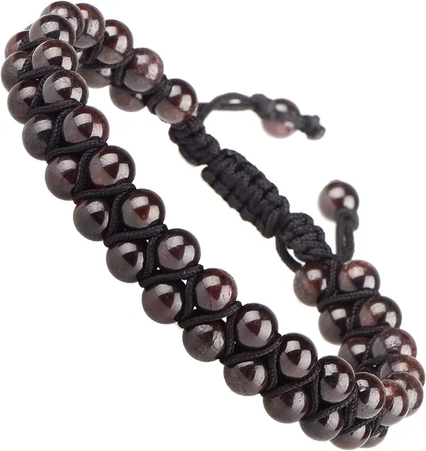 Natural_Garnet_Bracelet_Double_Layer_6Mm_Beads_Size_Unisex_Bracelet