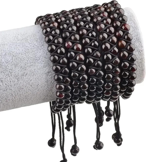 Natural_Garnet_Bracelet_Double_Layer_6Mm_Beads_Size_Unisex_Bracelet