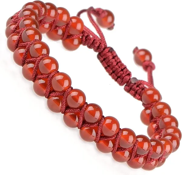 Natural_Garnet_Bracelet_Double_Layer_6Mm_Beads_Size_Unisex_Bracelet