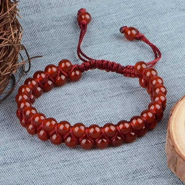 Natural_Garnet_Bracelet_Double_Layer_6Mm_Beads_Size_Unisex_Bracelet