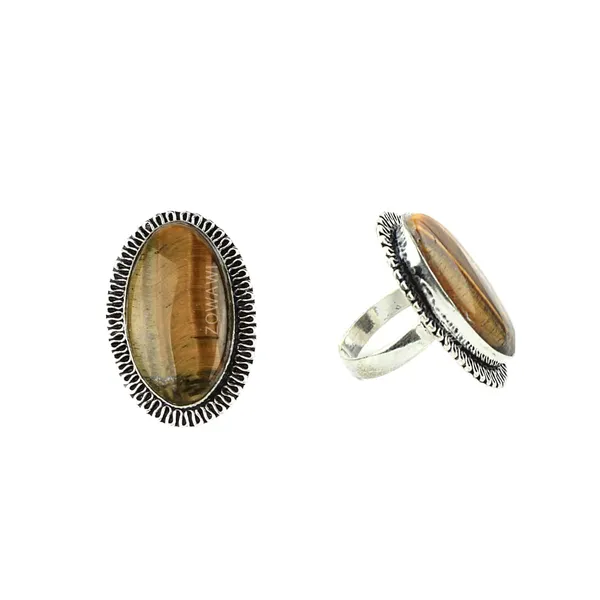 Natural_Tiger_Eye_Adjustable_Unisex_Ring_In_German_Silver