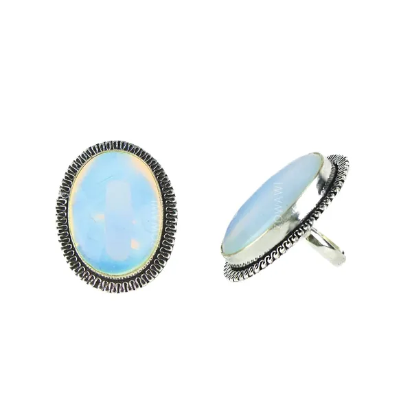 Natural_Opalite_Adjustable_Unisex_Ring_In_German_Silver