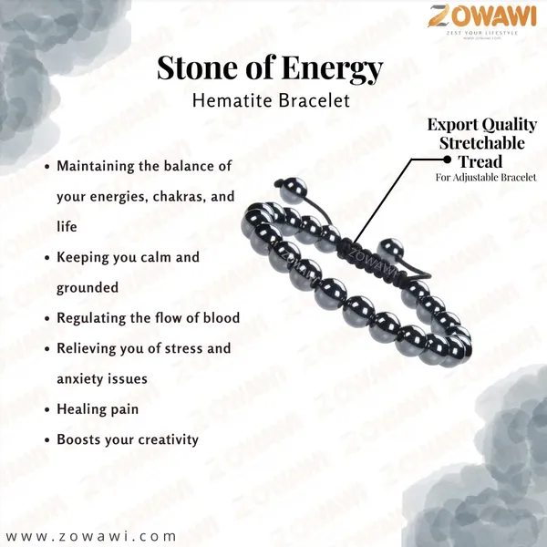 Natural_Energized_Hematite_Unisex_Adjustable_Bracelet_8Mm_Beads_Size