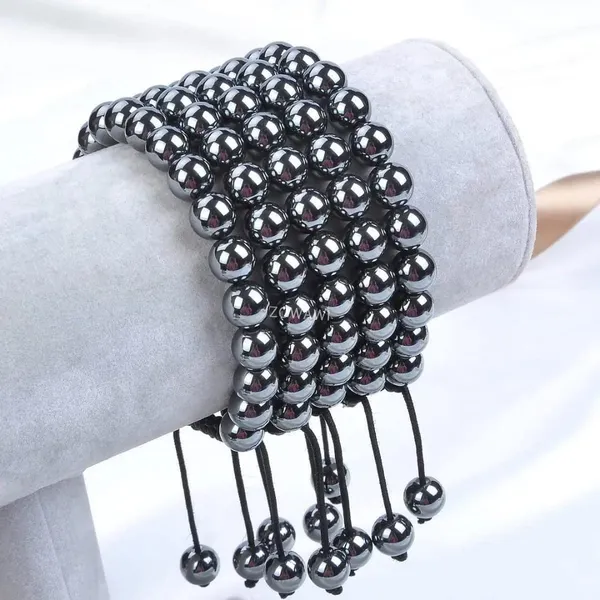 Natural_Energized_Hematite_Unisex_Adjustable_Bracelet_8Mm_Beads_Size