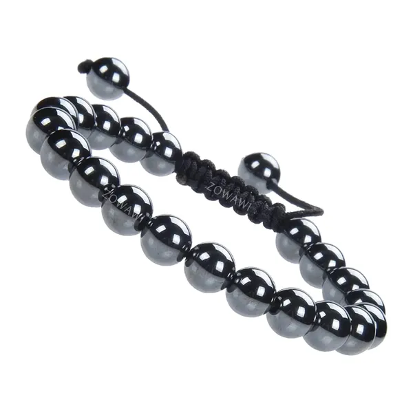 Natural_Energized_Hematite_Unisex_Adjustable_Bracelet_8Mm_Beads_Size