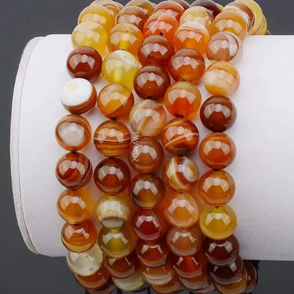 Hematite_Unisex_Adjustable_Bracelet_8Mm_Beads_Size_Amber_Agate_Bracelet