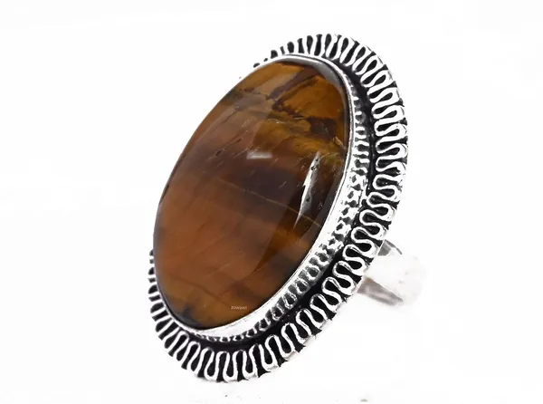 Natural_Tiger_Eye_Unisex_Adjustable_Ring_In_Sterling_Silver
