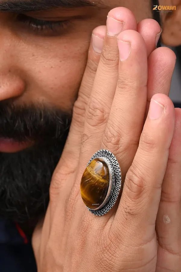 Natural_Tiger_Eye_Unisex_Adjustable_Ring_In_Sterling_Silver