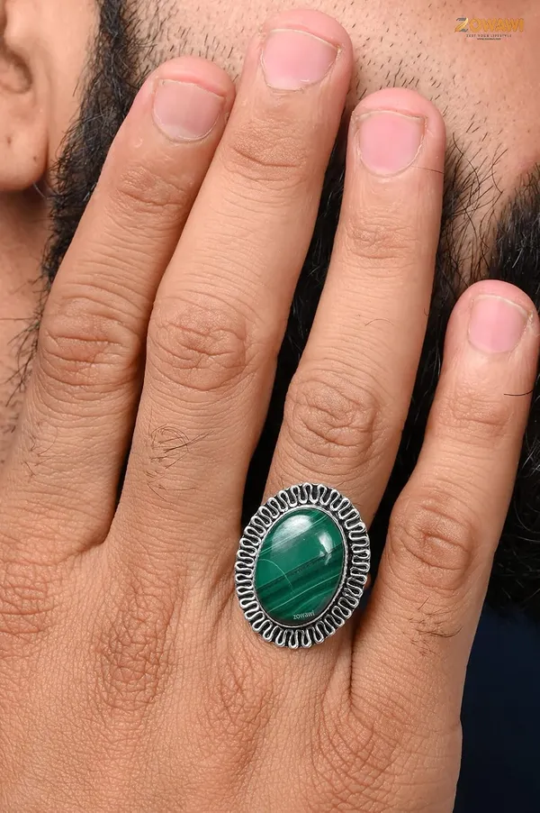 Natural_Pyrite_Rose_Quartz_Tiger_Eye_Carnelian_Malachite_Rings_In_Sterling_Silver