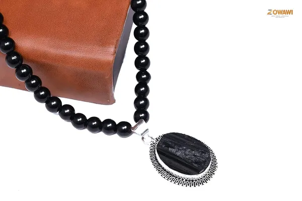 Natural_Black_Tourmaline_Golden_Pyrite_Sulemani_Rose_Quartz_Lapis_Tiger_Eye_Opalite_Pendant_Necklace_Combination
