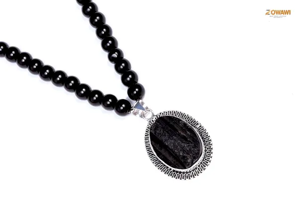 Natural_Black_Tourmaline_Golden_Pyrite_Sulemani_Rose_Quartz_Lapis_Tiger_Eye_Opalite_Pendant_Necklace_Combination