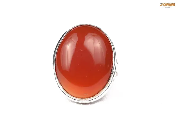 Natural_Carnelina_Gemstone_Ring_In_Sterling_Silver_Adjustable_Unisex_Aaa_Quality_Carnelian_Ring_In_Sterling_Silver