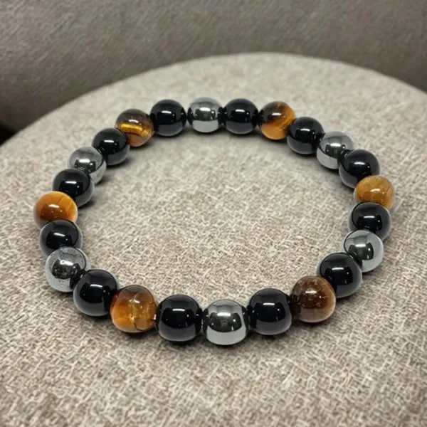 Triple_Protection_Bracelet_Natural_Black_Obsidian_Hematite_Tiger'S_Eye_For_Energy_Shielding_Balance_Strength