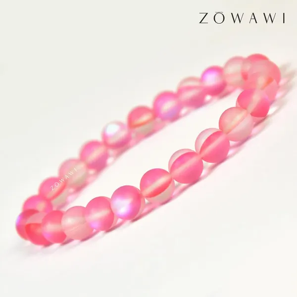 Pink_Aura_Quartz_Bracelet_8Mm_Beads_Size_Unisex_Bracelet
