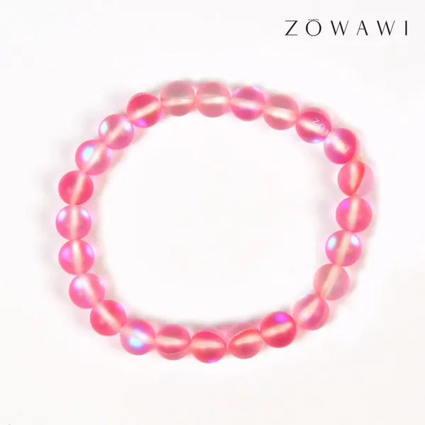 Pink_Aura_Quartz_Bracelet_8Mm_Beads_Size_Unisex_Bracelet
