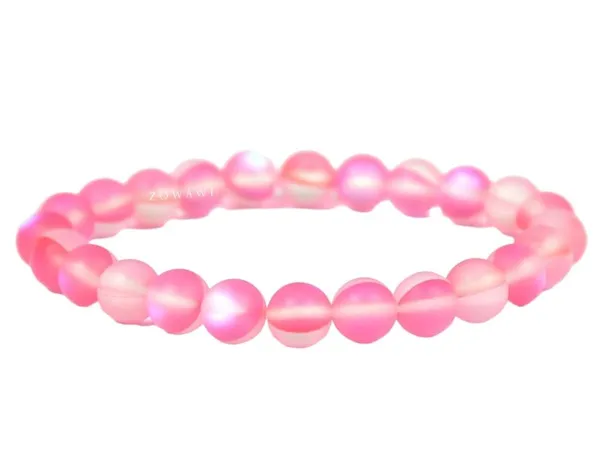 Pink_Aura_Quartz_Bracelet_8Mm_Beads_Size_Unisex_Bracelet