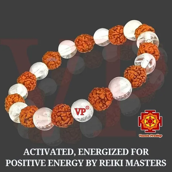 Natural_Rudraksha_With_Clear_Quartz_Sphatik_Bracelet_Diamond_Cut_10Mm_Beads_Charged_By_Reiki_Grand_Master_Vastu_Expert