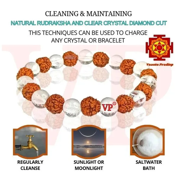 Natural_Rudraksha_With_Clear_Quartz_Sphatik_Bracelet_Diamond_Cut_10Mm_Beads_Charged_By_Reiki_Grand_Master_Vastu_Expert