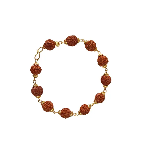 Original_Natural_5_Mukhi_Rudraksha_Bracelet_With_Golden_Caps_Certified_Spiritual_Healing_Wristwear_For_Men_Women_Energized_For_Meditation_Protection_Positive_Energy