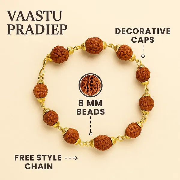Original_Natural_5_Mukhi_Rudraksha_Bracelet_With_Golden_Caps_Certified_Spiritual_Healing_Wristwear_For_Men_Women_Energized_For_Meditation_Protection_Positive_Energy