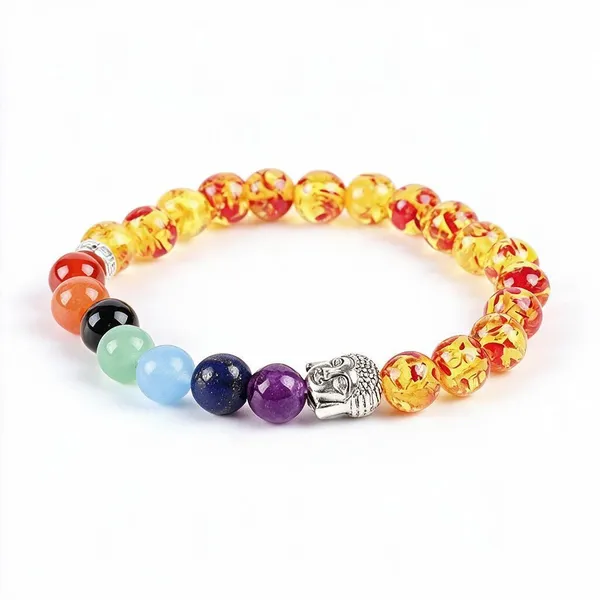 Amber_7_Chakra_Bracelet_7_Chakra_Amber_Bracelet_Amber_7_Chakra_Bracelet_8Mm_Beads_Size_With_Buddha_Head