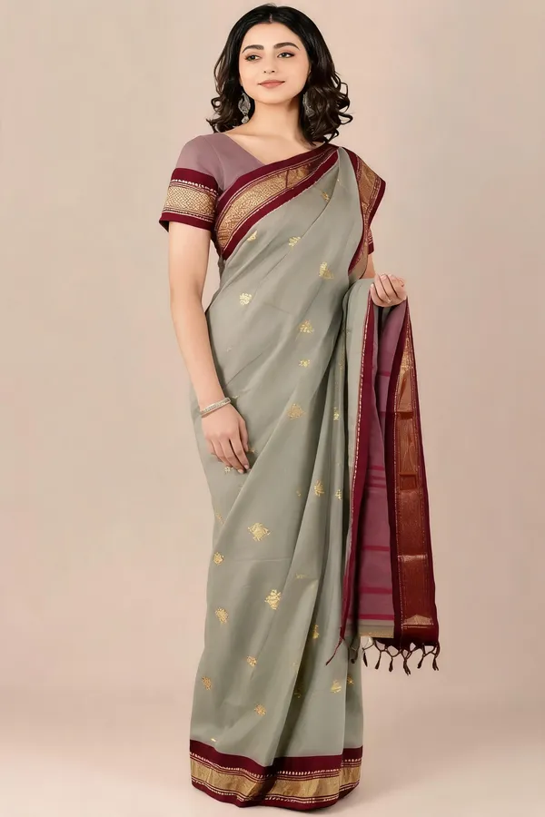 Grey_And_Mauve_Cotton_Woven_Traditional_Saree_For_Women
