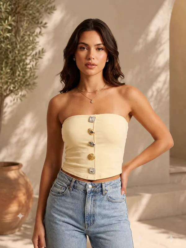 Pastel_Yellow_Jersey_Knit_Bodycon_Tube_Crop_Top_For_Women