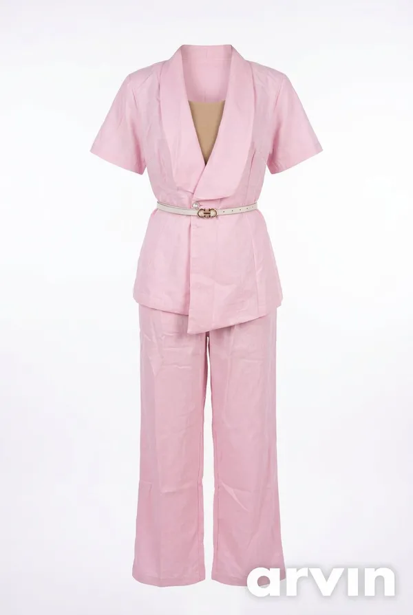 Pink_Poplin_Blazer_Style_Co-Ord_Set_For_Women