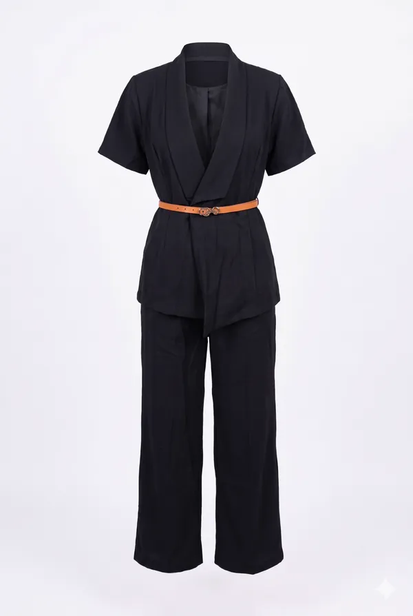 Black_Poplin_Wrap_Style_Co-Ord_Set_For_Women
