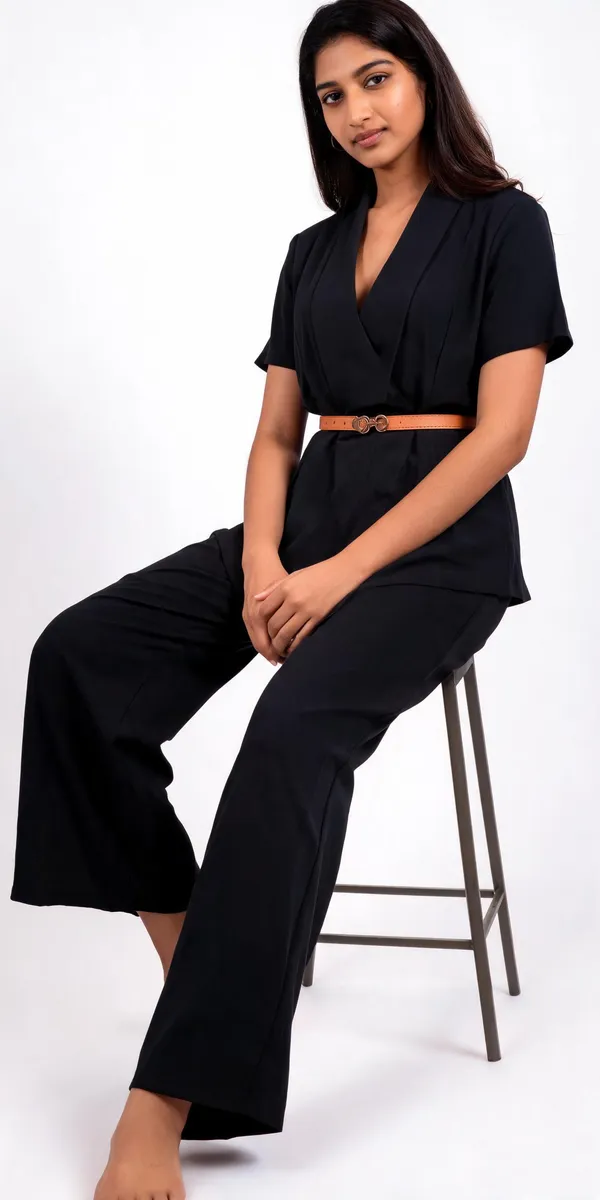 Black_Poplin_Wrap_Style_Co-Ord_Set_For_Women