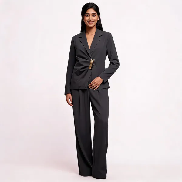 Black_Poly-Viscose_Tailored_Blazer_Co-Ord_Set_For_Women
