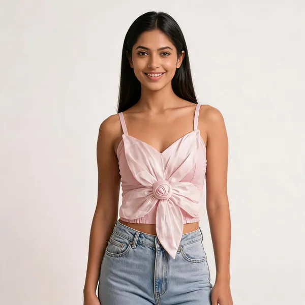 Blush_Pink_Jersey_Knit_Sweetheart_Rosette_Crop_Top_For_Women