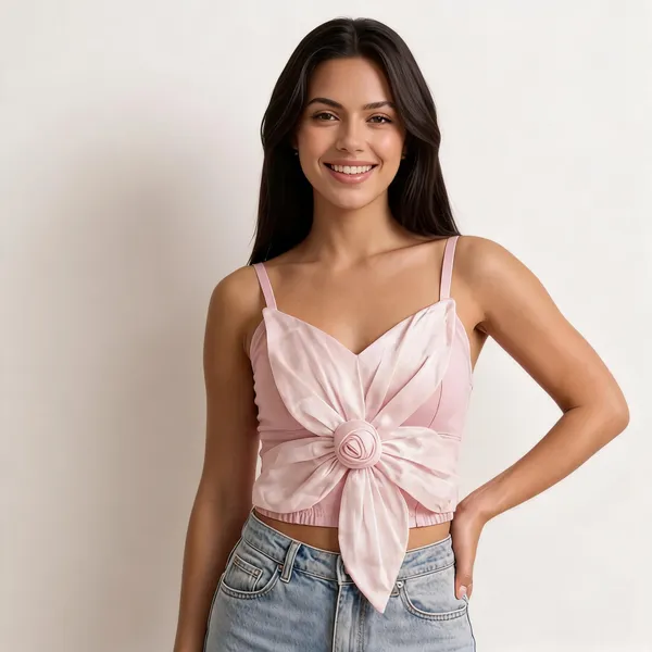 Blush_Pink_Jersey_Knit_Sweetheart_Rosette_Crop_Top_For_Women